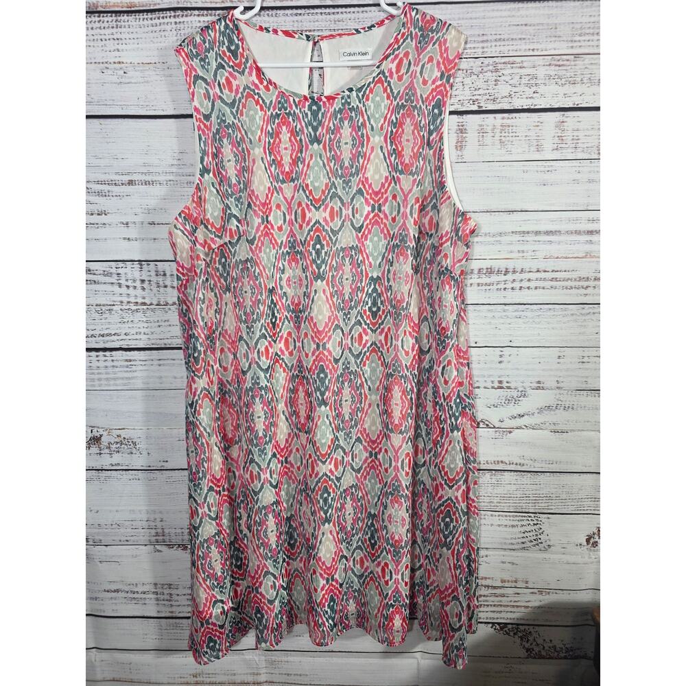 Women's Calvin Klein Women's short sleeveless round neck shift dress size 20W